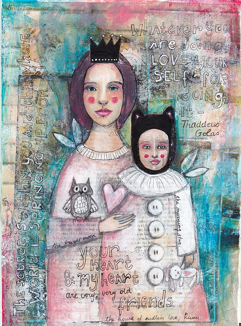 mother daughter quotes. mother and daughter. paint over collage technique with which i am obsessed 
