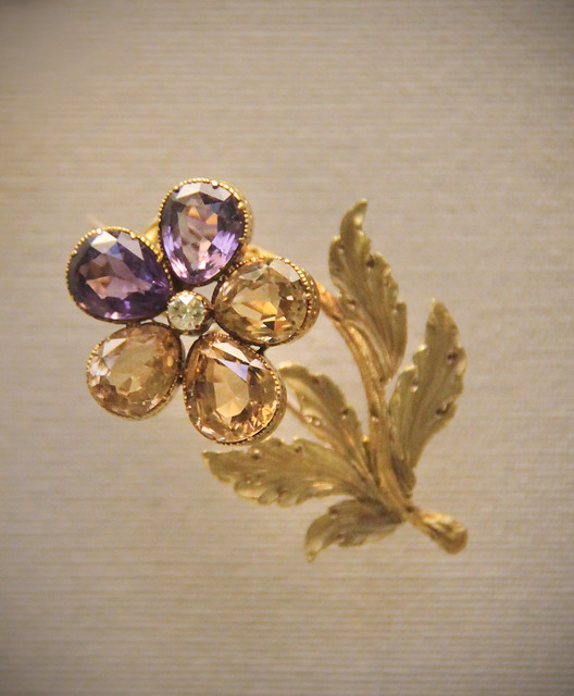 Amethysts, citrine and coloured gold, English, mid 19c