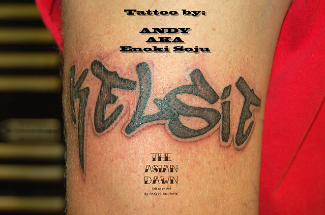 Lettering Name Tattoo Tattoo by Enoki Soju