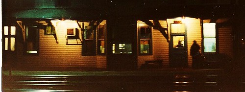Night time at the Grand Trunk Western Elsdon depot on West 51st Street. ( Gone.) Chicago Illinois USA. April 1983. by Eddie from Chicago