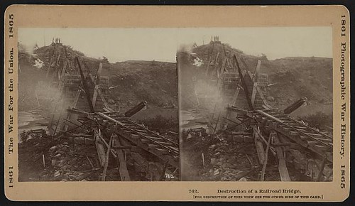 Destruction of a railroad bridge (LOC)