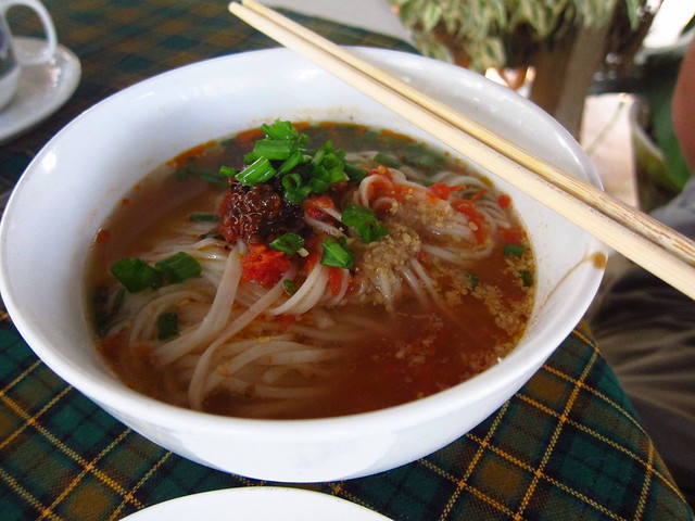 Shan Noodles for Breakfast at Mr, Charles Guest House