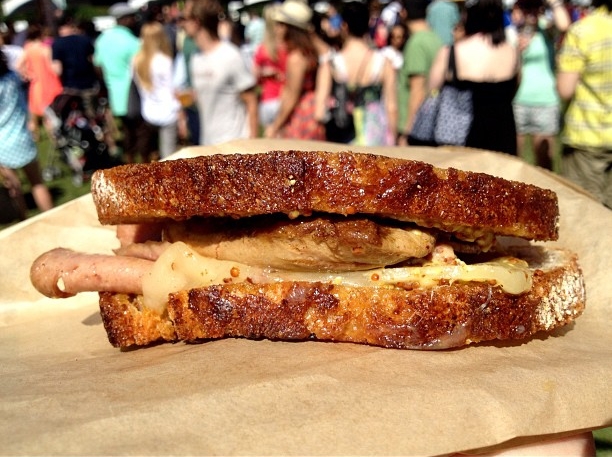 Horse bologna-fois grois grilled cheese   Long long lines