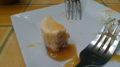 Chevre cheese tart with caramel