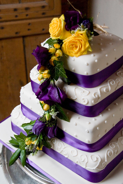 4 Tier Cadbury Purple Wedding Cake