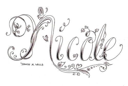Name tattoo designs by Denise A Wells Nicole tattoo design