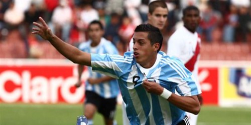 Funes Mori con la maglia della Nazionale argentina