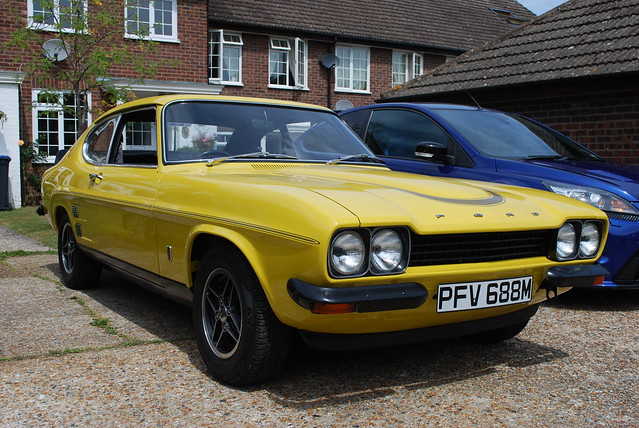 1973 Ford Capri RS 3100 New Ford Focus RS sitting next to a beautiful Ford