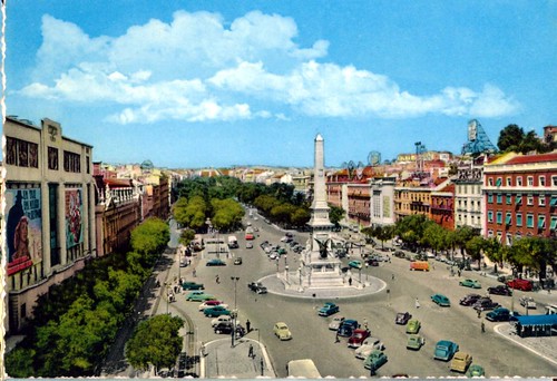 Postcards 5. Lisbon, P. Restauradores by Wood's Library