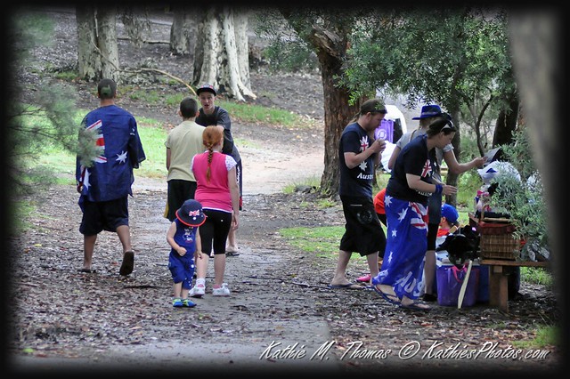 Family having a picnic on Australia Day