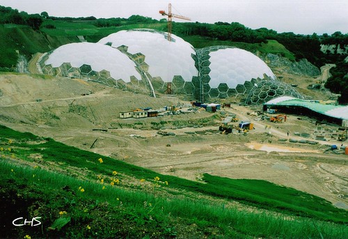 The Eden Project - the building works in May 2000, year before opening offically by Claire Stocker (Stocker Images)
