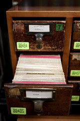 library card catalog drawer