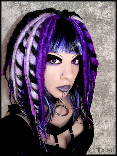 purple cybergoth style portrait 2011 model Mistabys ALL RIGHTS RESERVED