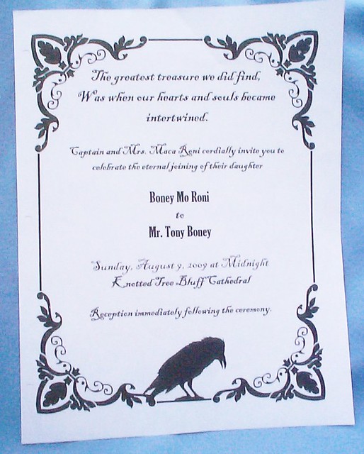 Yankee Candle's Boney Bunch 2009 Wedding Invitation