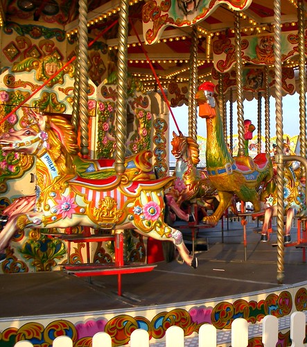 Merry-Go-Round with exotic horses, Phillip, Poppy, Sophie, and animals, Palace Pier, Brighton, England, UK by Wonderlane