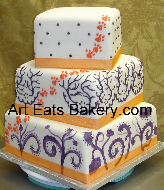 wedding cake with orange