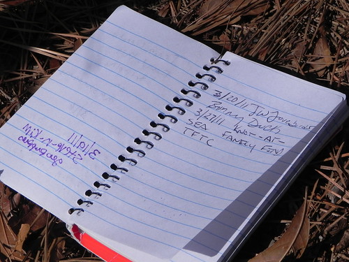 Standard log book used in geocaches
