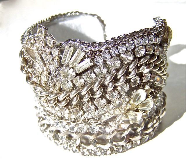 Cuff Statement Bracelet Vintage Bridal Jewelry
