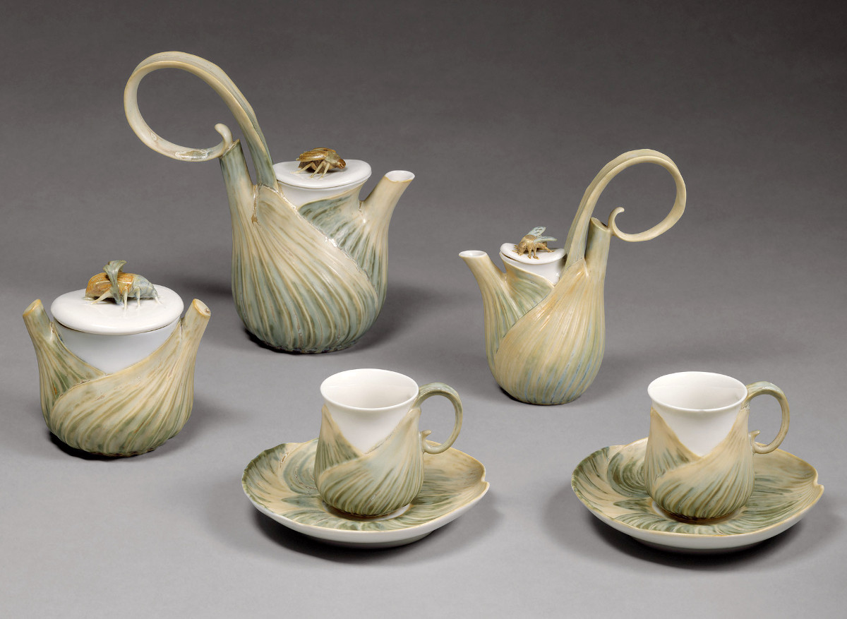 1900 Art Nouveau-inspired Coffee Service. Hard-paste porcelain. metmuseum