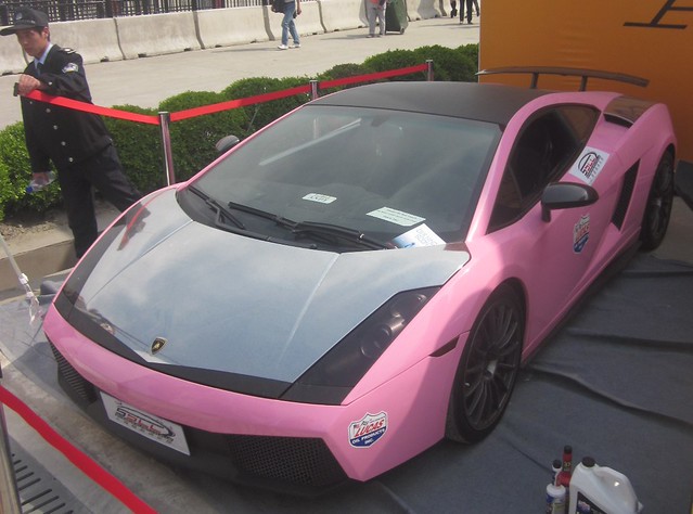 pink lambo gallardo with polished hood car was yellow supercar club 
