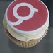 Edible printed corporate logo cupcake