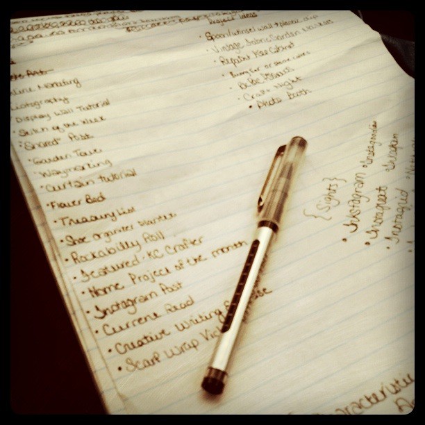 whimsical sepia image of list