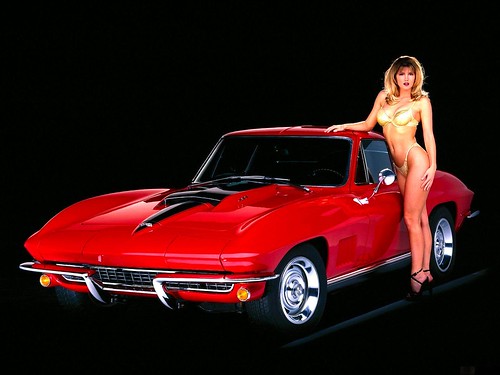 Car Girls - Corvette Fever - 1967 Red Sting Ray Big Block