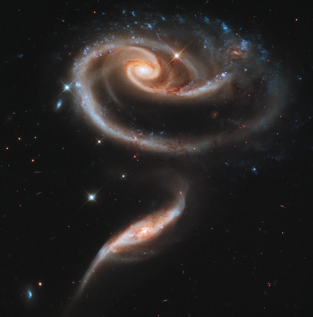 NASA's Hubble Celebrates 21st Anniversary with "Rose" of Galaxies