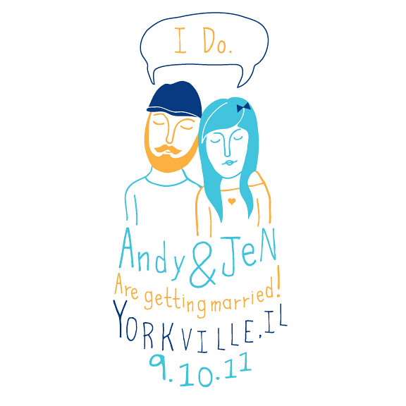 Save the date cards for wedding Custom hand drawn illustrations then taken