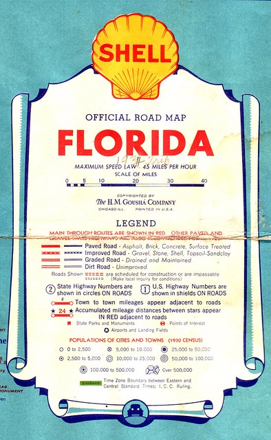 1934 Shell Road Map
