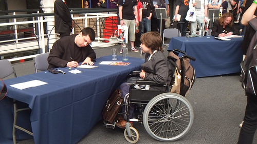 Kid getting his book signing