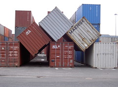 Wind blown containers