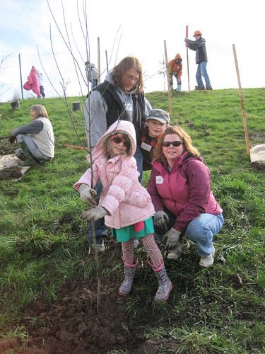 Plantings with Friends of Trees are great for kids and adults of almost all ages!