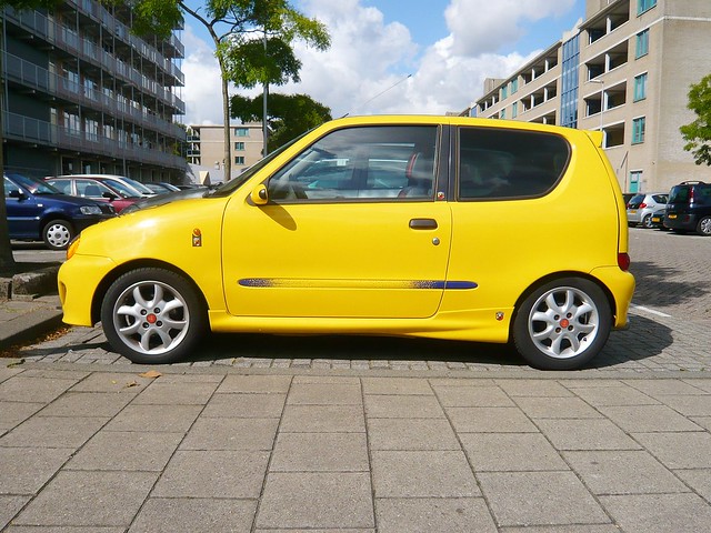 Yellow Fiat Seicento Sporting 1999