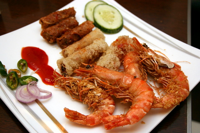 Deep-fried treats - cereal prawn, cha gio, ngoh hiang