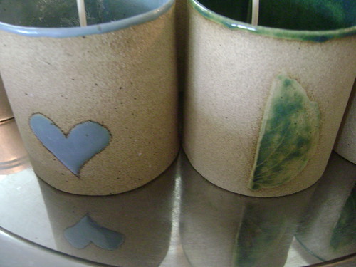 Handmade containers for Bon Zai and Orcas candles