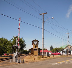 The Mount Angel depot has a ridiculously huge clock on it