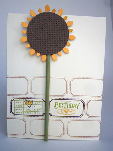 Sunflower Birthday Card PTI Vine Border Die