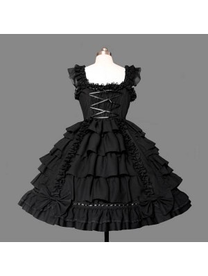 black lace gothic lolita dress