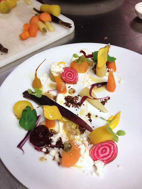 The chef's plate of heirloom carrots