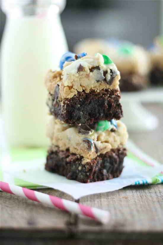 Oatmeal Chocolate Chip Cookie Dough Peanut Butter Brownies 2