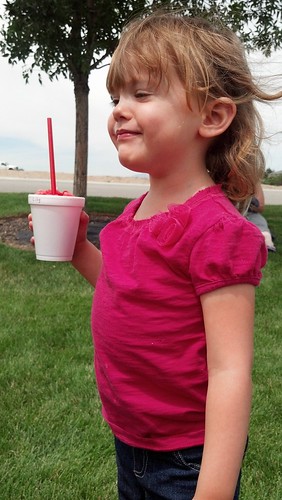 Lily's first snowcone