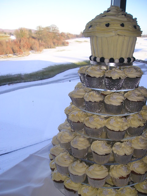White Christmas Wedding Cupcake Tower