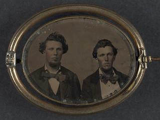 [Brothers Private George W. Detrick of Company F, 23rd Ohio Infantry Regiment and Private Samuel Detrick of Company A, 63rd Pennsylvania Infantry Regiment in a brooch] (LOC)
