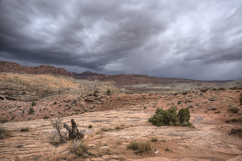 Storm clouds in Arches National Park