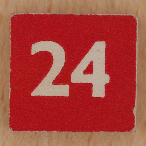 Square Wooden Bingo Number 24