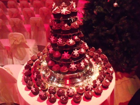 Wedding Chocolate Snowflake Cupcake Tower