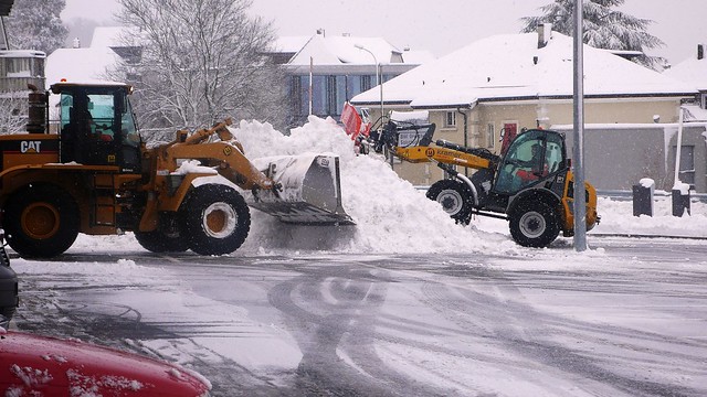 Clearing the parking spaces in Langendorf