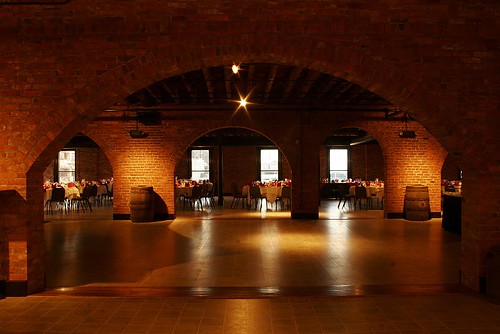 A reception space at the Pearl Street Grill and Brewery, a Buffalo, NY wedding venue.