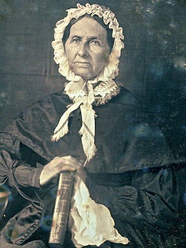Older Woman with a Large Book, 6th-Plate Daguerreotype, Circa 1846, Detail